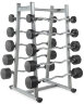 Штанга неразборная обрезиненная 15 кг. Изогнутый гриф. VictoryFit VF-DX5150