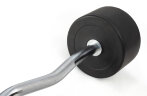 Штанга неразборная обрезиненная 35 кг. Изогнутый гриф. VictoryFit VF-DX5350