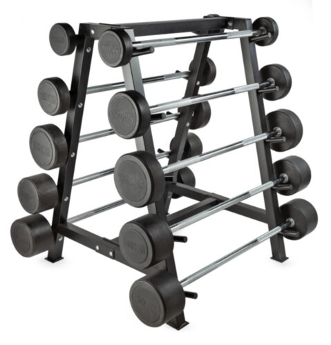 Штанга неразборная обрезиненная 35 кг. Изогнутый гриф. VictoryFit VF-DX5350